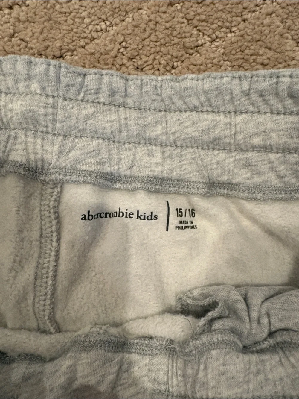 abercrombie kids Light Gray Heather Jogger Sweatpants